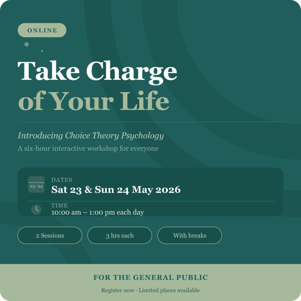 TAKE CHARGE OF YOUR LIFE WORKSHOP